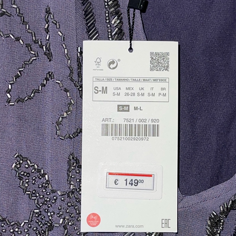 Zara beaded long dress new with tag - Picture 10 of 10